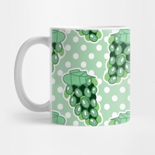 White Grapes Green Polk-a-dot Pattern Mug